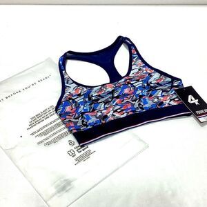 Four Laps Circuit Sports Bra Camo Blue NWT XS